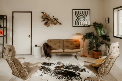 Rug Layering With Cowhide