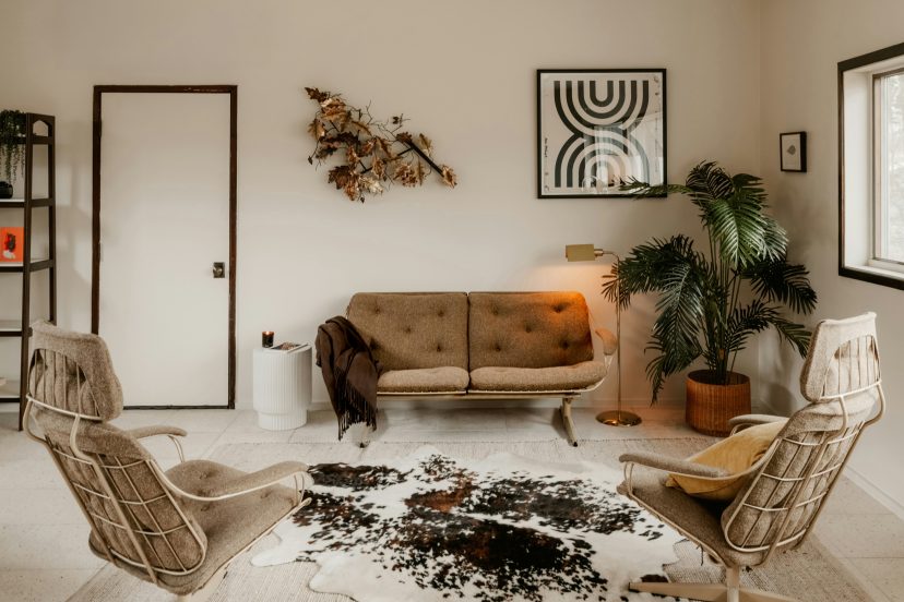 Rug Layering With Cowhide