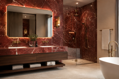 Red Marble Bathroom